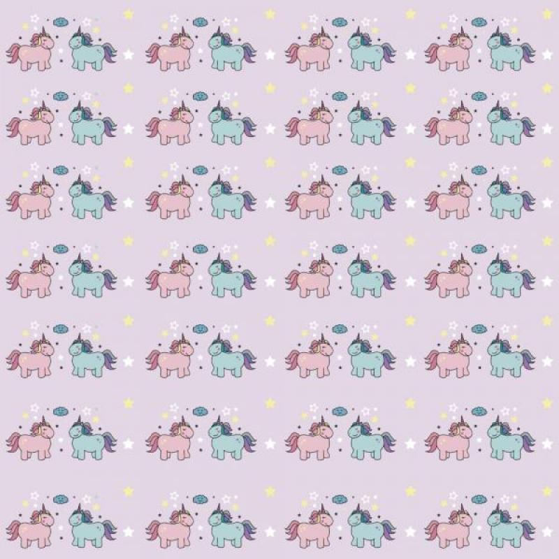 Papel De Parede Infantil Casal Unicórnio