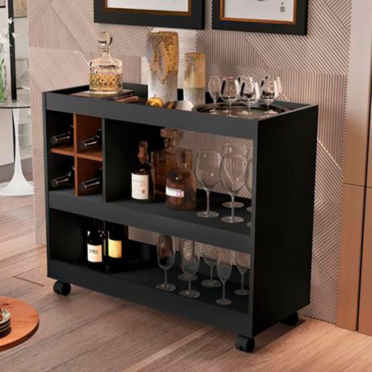 Aparador Bar 4050 Preto Nature - DDCOFT800676