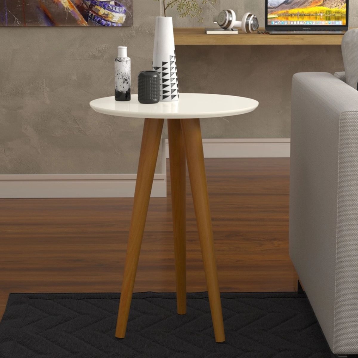Mesa Lateral 4601 Pés Palito Sala Off White - DDCOFT317795