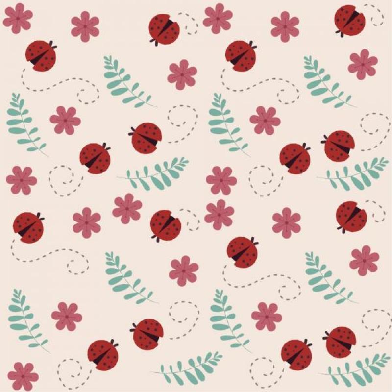 Papel De Parede Infantil Joaninha E Flores