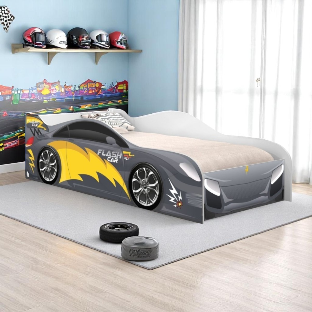 Cama Solteiro Glow Velocista Chumbo - DDCKMCB202208PS