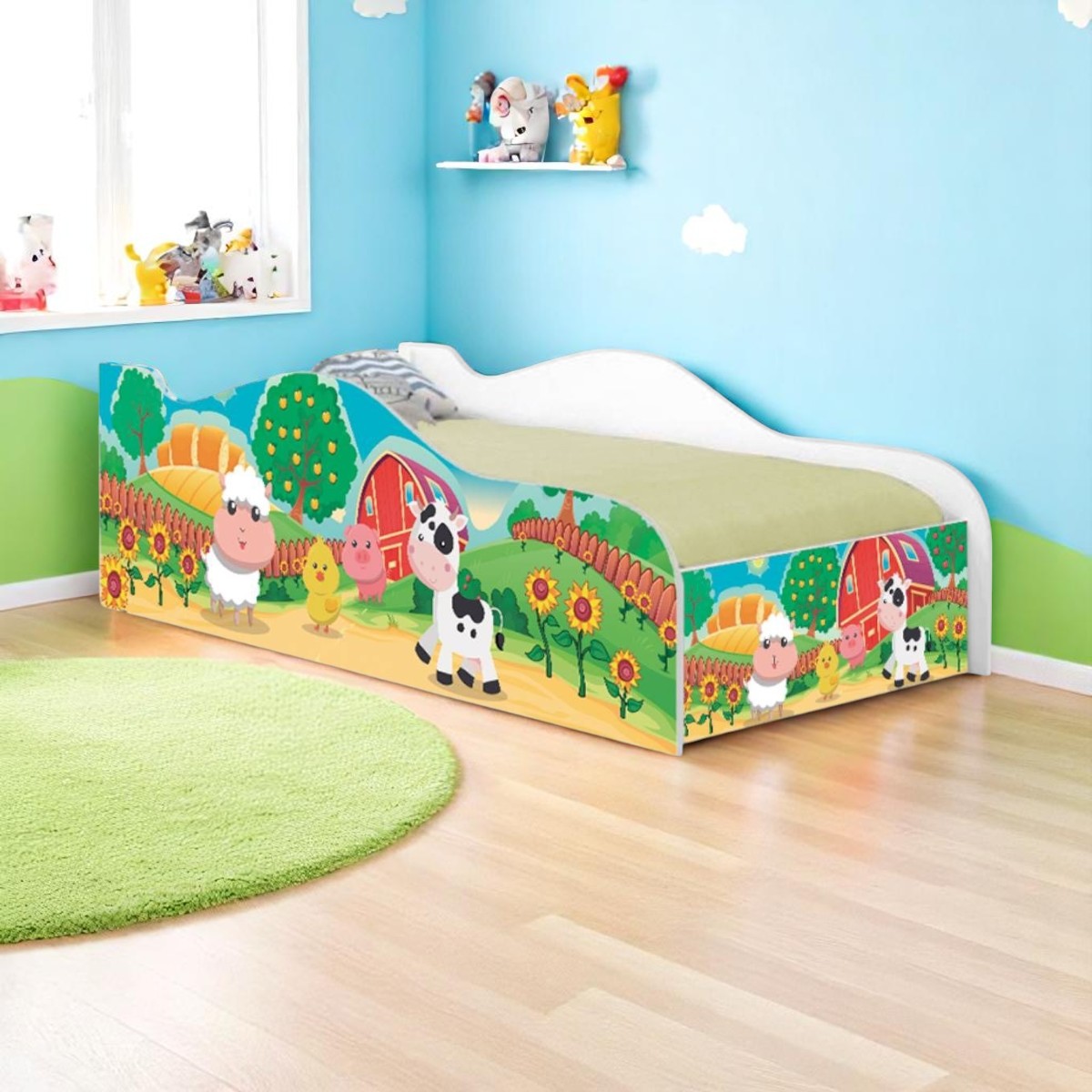 Cama Mobili Solteiro Fazendinha Colorida - DDCKMCB1456SPR