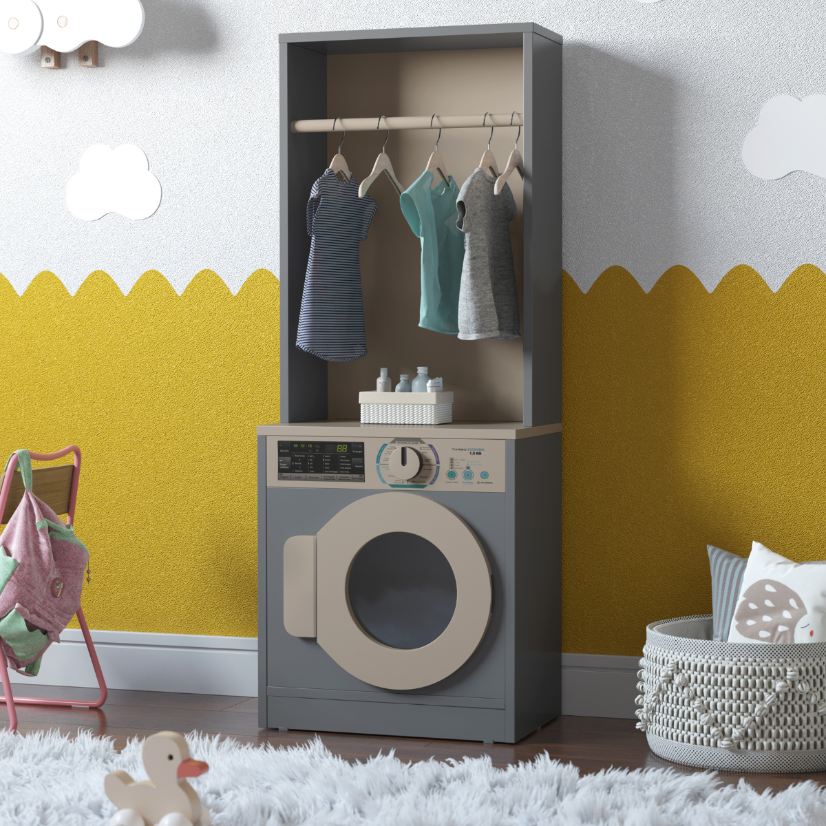 Lavanderia Infantil Diana Maquina de Lavar Cinza Connect - DDCOFT317931