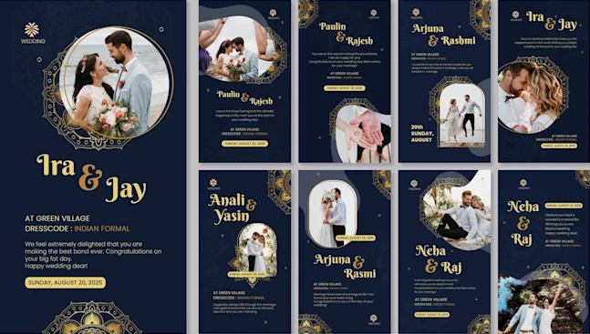 Elegant Wedding Invitation Card Set