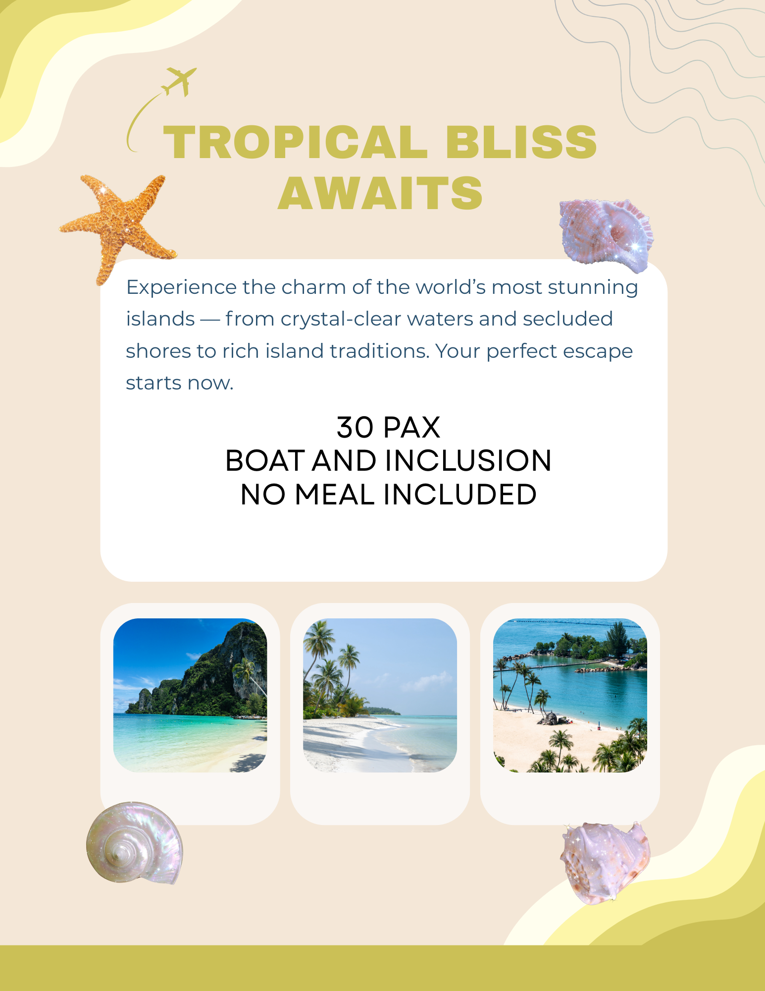 Island Boat and Inclusion Tour for 30 People