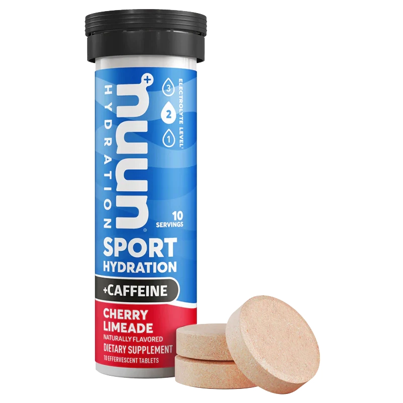 TUBO DE 10 PASTILLAS EFERVESCENTE CON ELECTROLITOS Y CAFEÍNA NUUN SPORT 