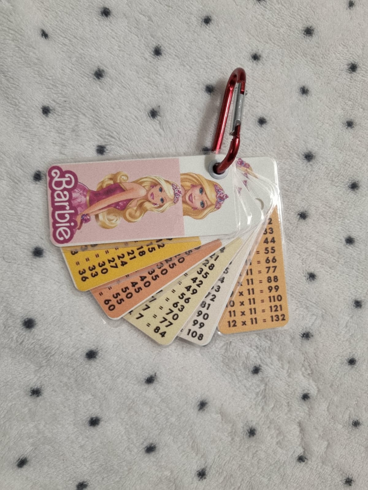 Barbie-themed multiplication flashcards