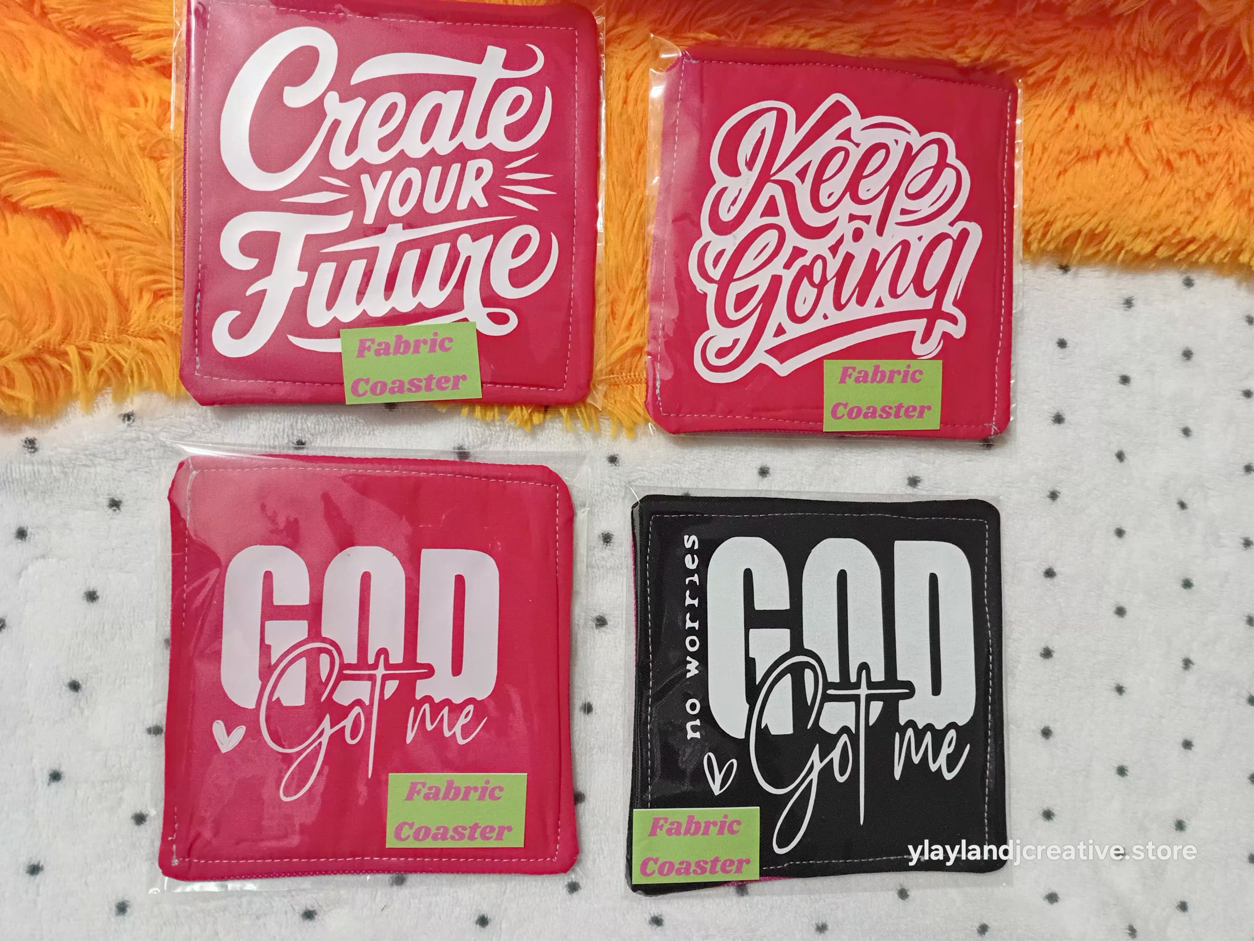 Double sided Printed Fabric Coasters