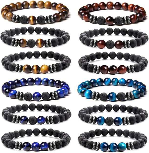 Set of Beaded Stone Bracelets