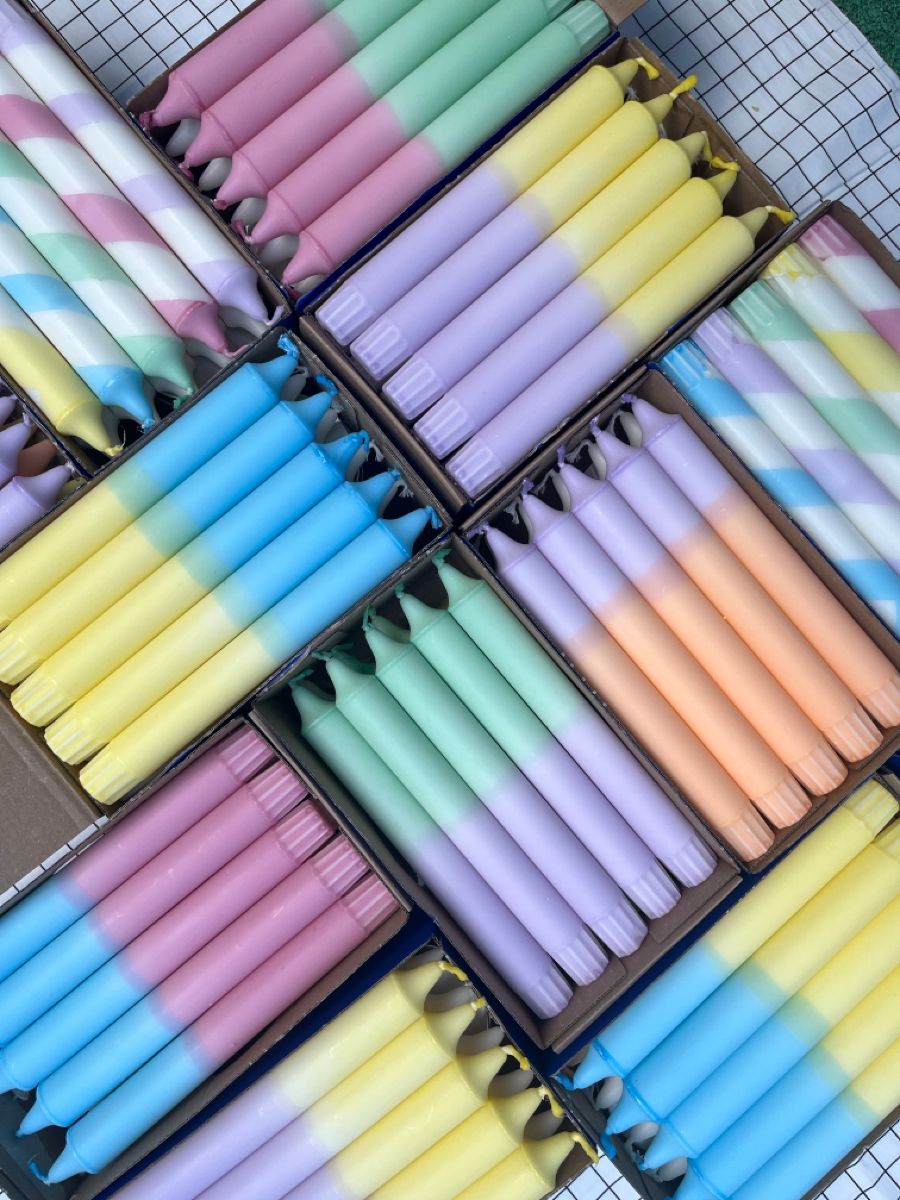 Pastel Dip-Dyed Candles