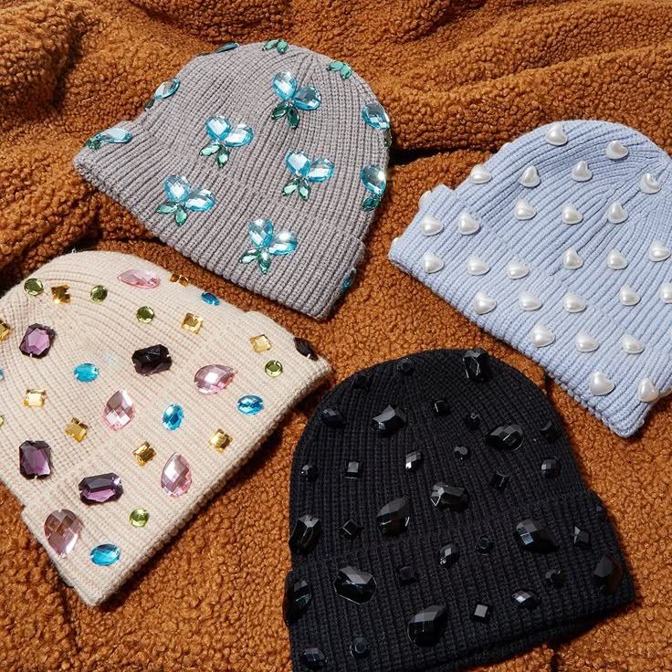 Embellished Knit Beanie