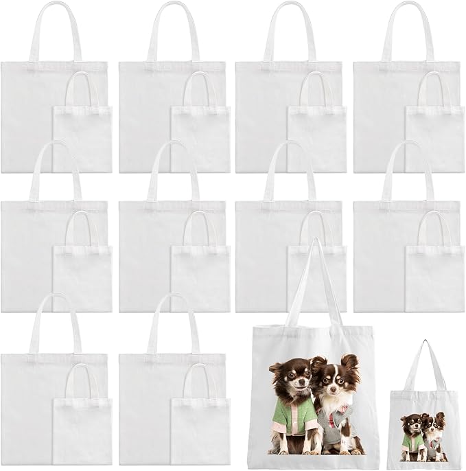 Sublimation, Handmade, Reusable blank Canvas Tote Bags