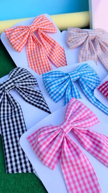 Gingham Pattern Hair Bows