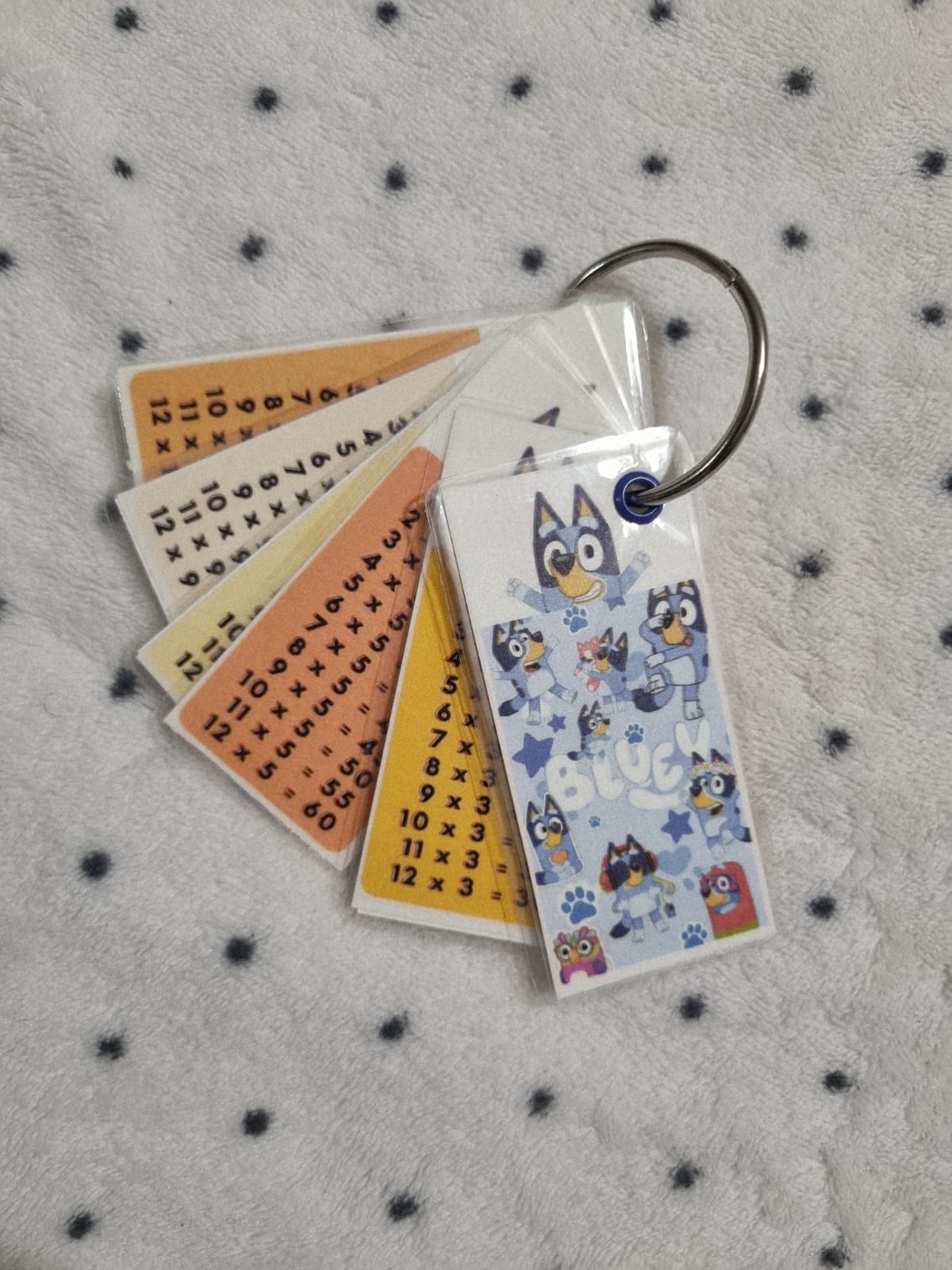 Bluey Table Flashcards Keychain