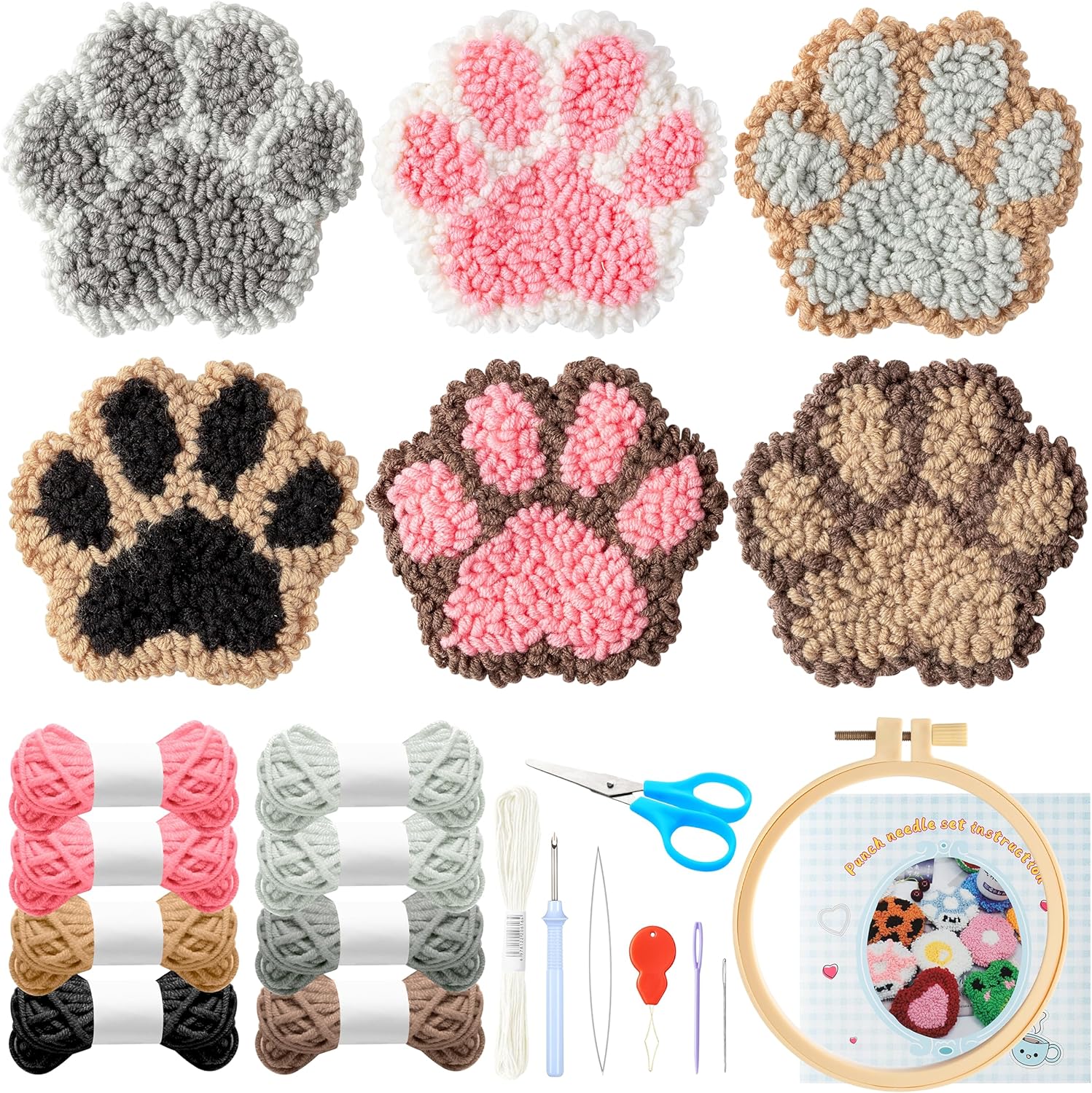 Paw Print Rug embroidery Kit
