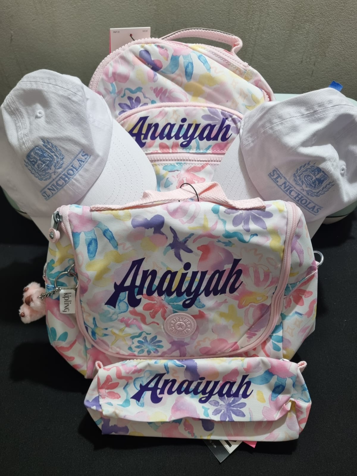 Personalized Floral Backpack Set