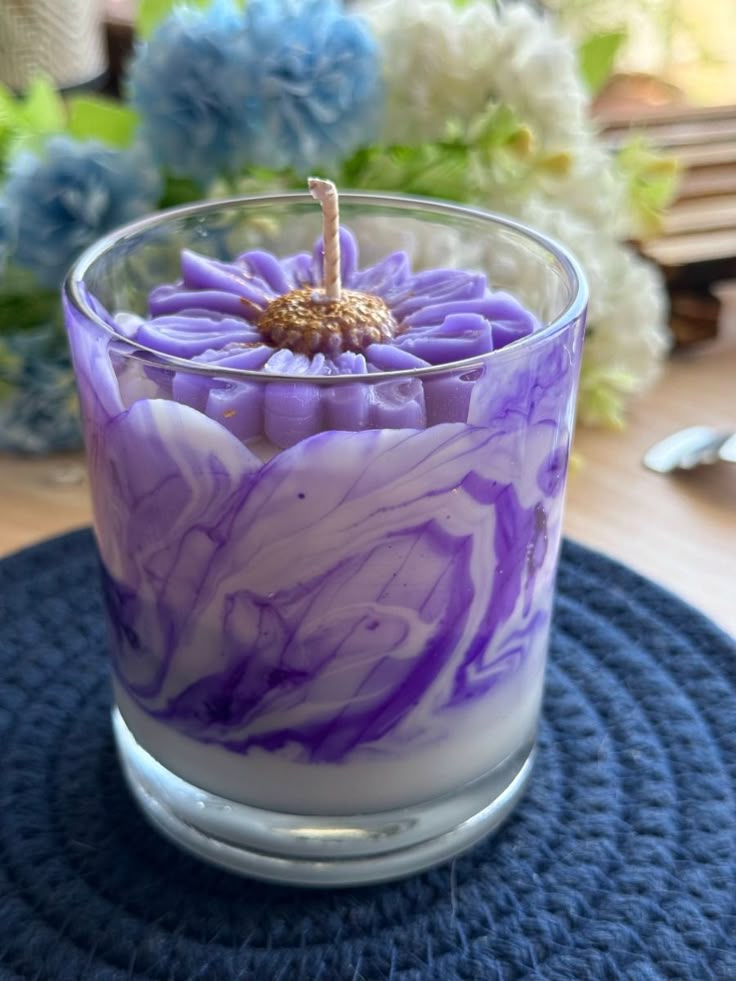 Purple Flower Scented Candle