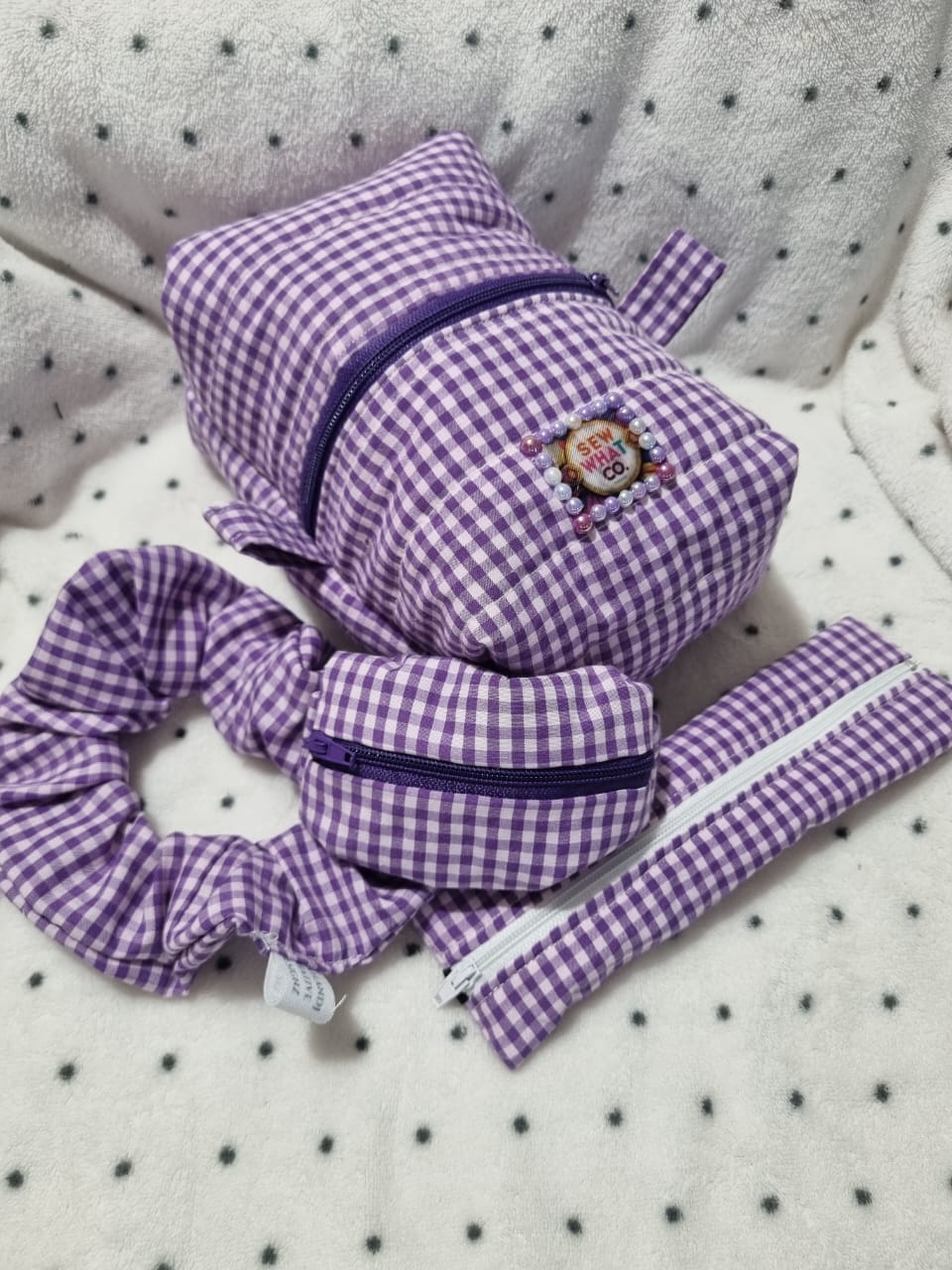 Gingham Accessories Set