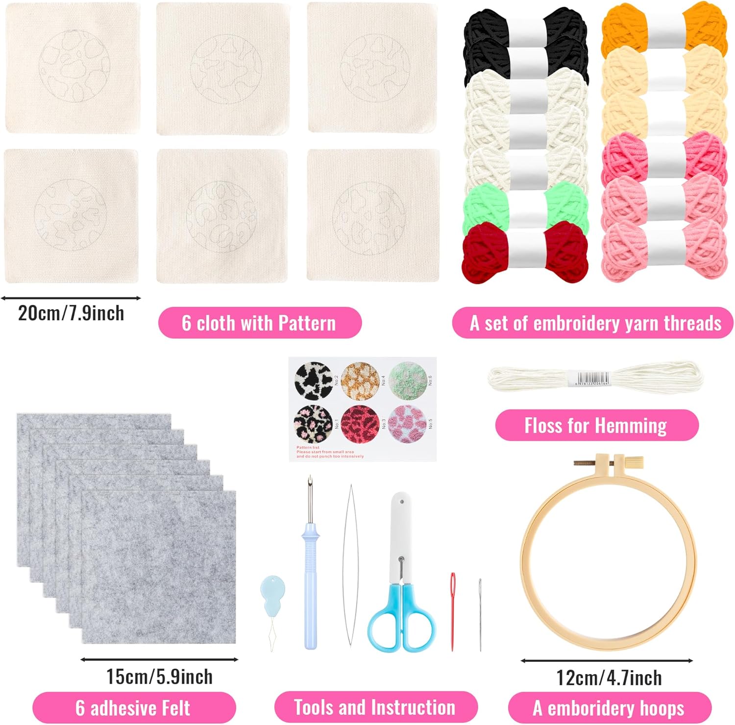 Paw Print Rug embroidery Kit