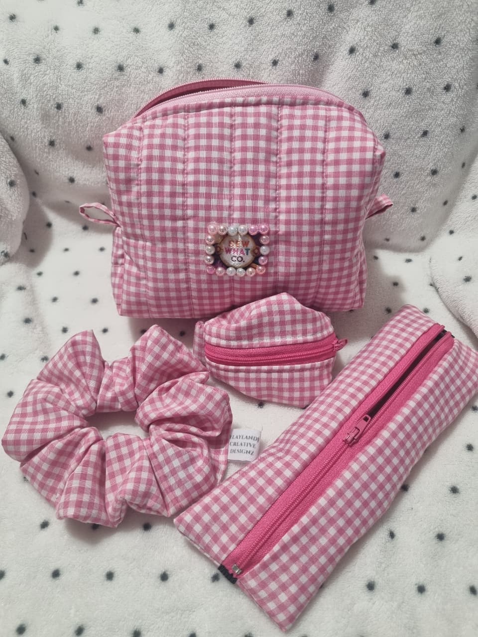 Gingham Accessories Set