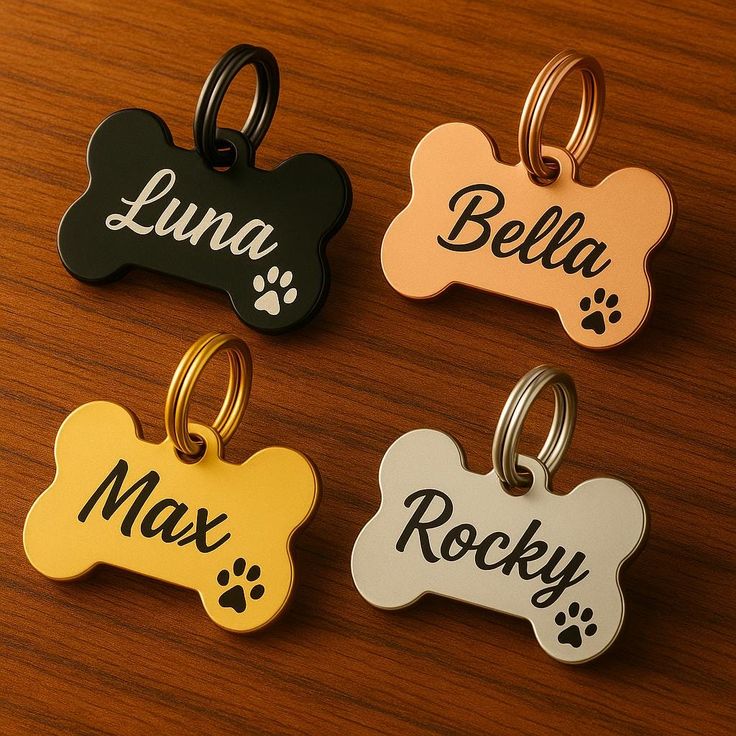 Colorful Bone-Shaped Pet ID Tags