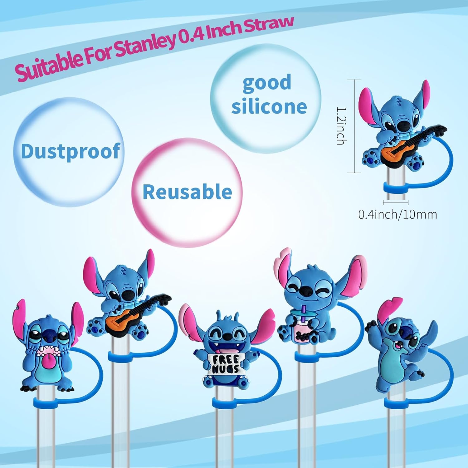 Stitch Character Straw Toppers