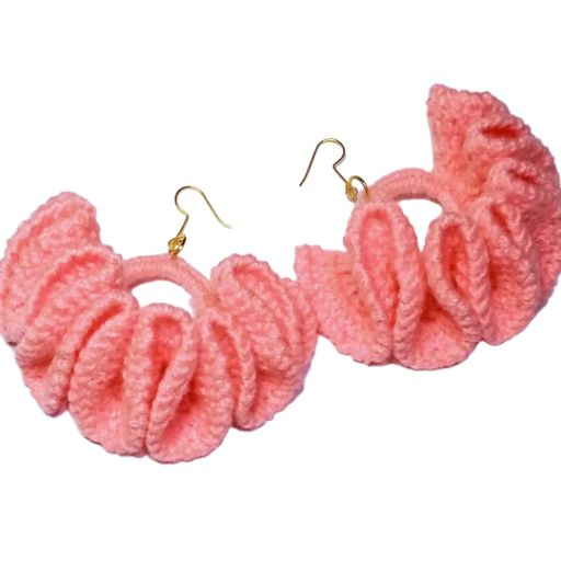 Handcrafted Purple Crochet Hoop Earrings