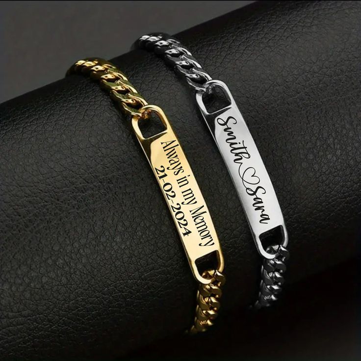Personalized Stainless Steel Engraved Bracelets