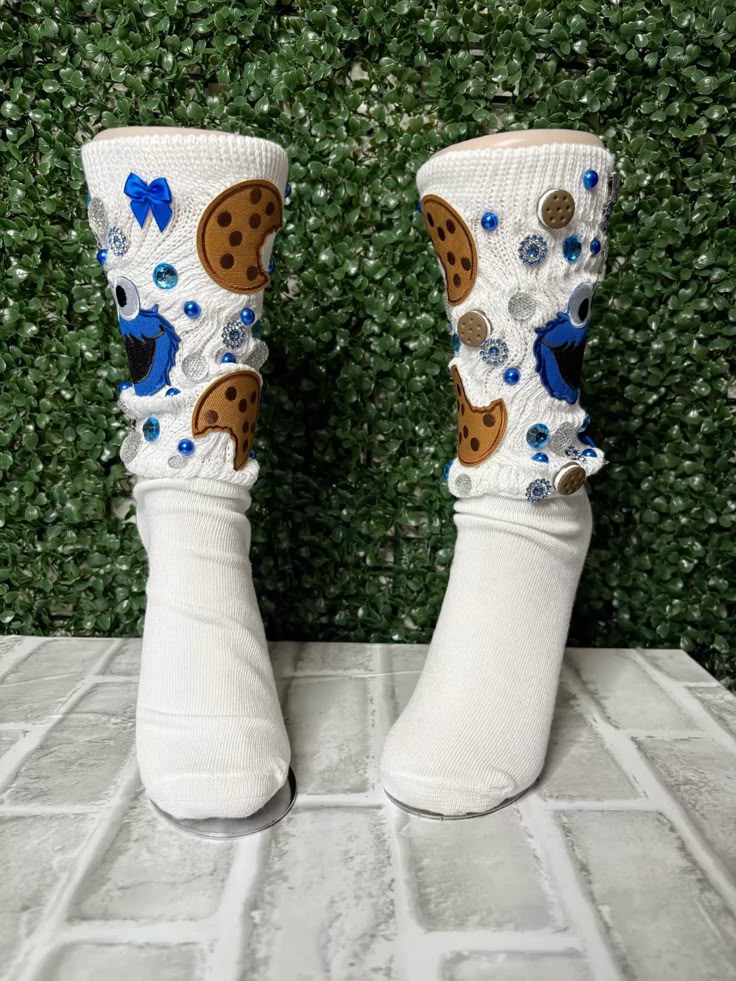 Embellished Pink Statement Socks