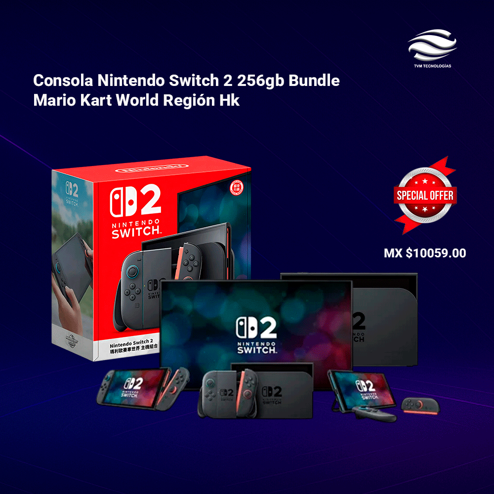 Consola Nintendo Switch 2 256gb Bundle Mario Kart World Región Hk