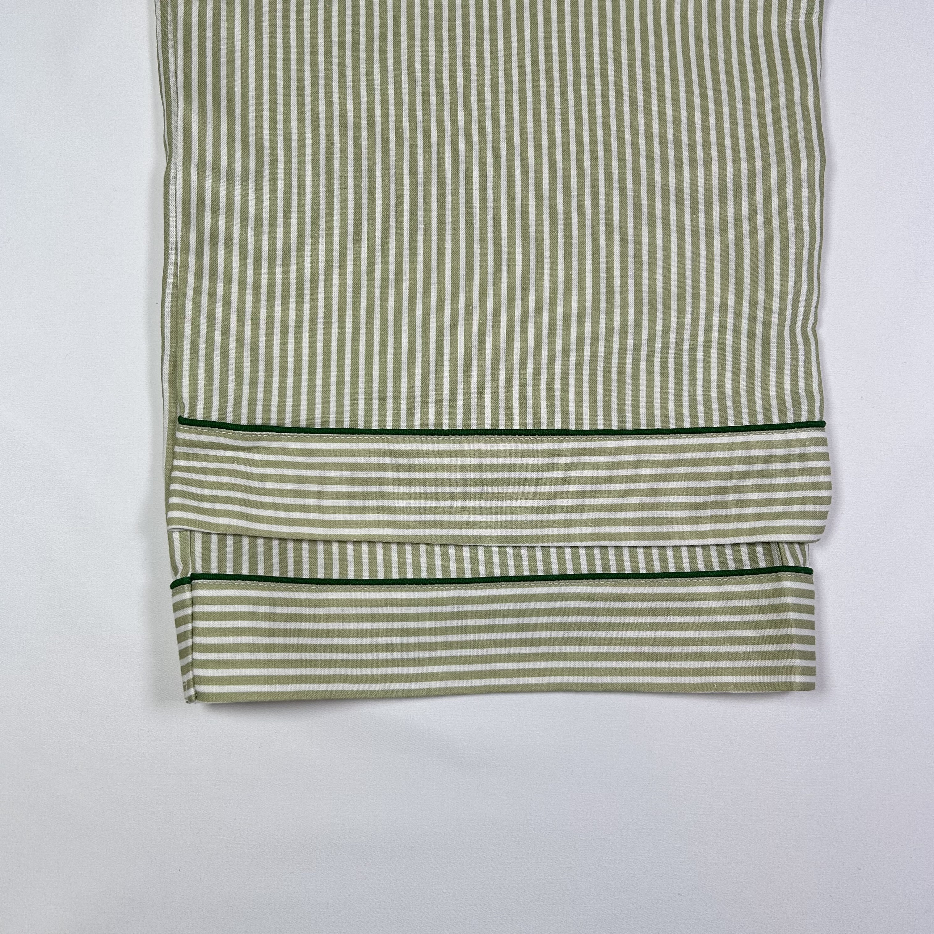 Green Striped Bamboo Hemp Long Sleeve Pyjama Set