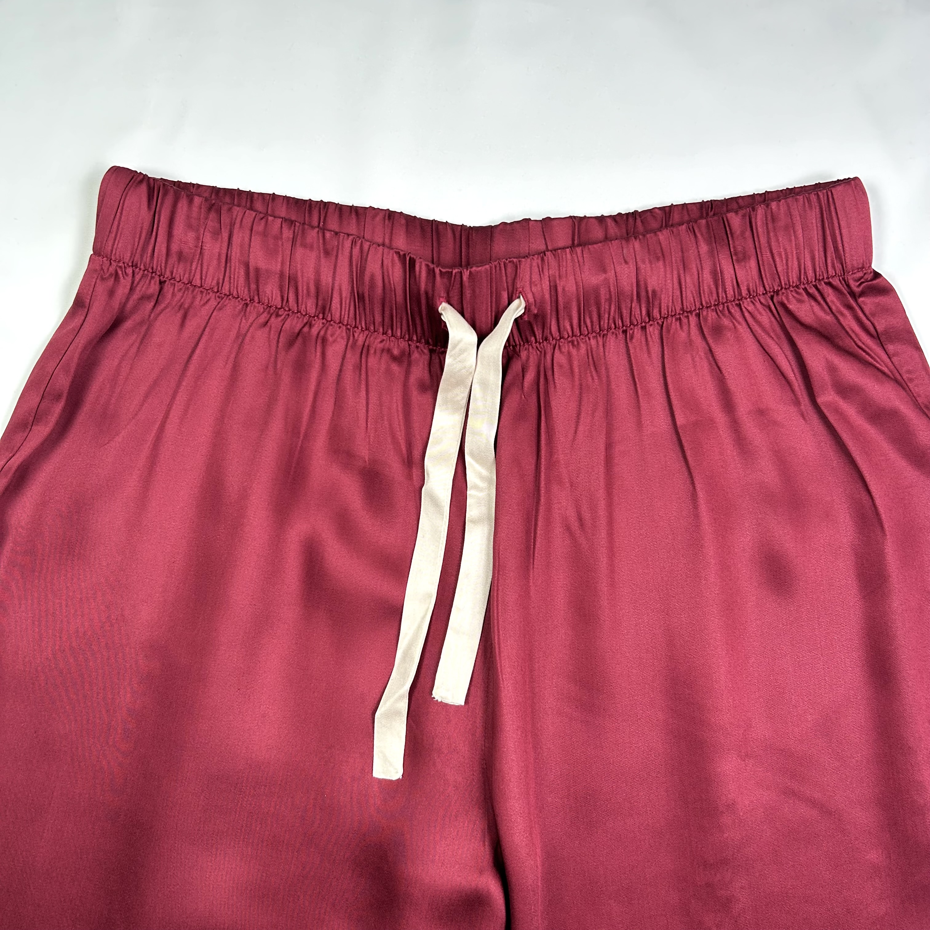 Burgundy Bamboo Sateen Long Sleeve Pyjama Set