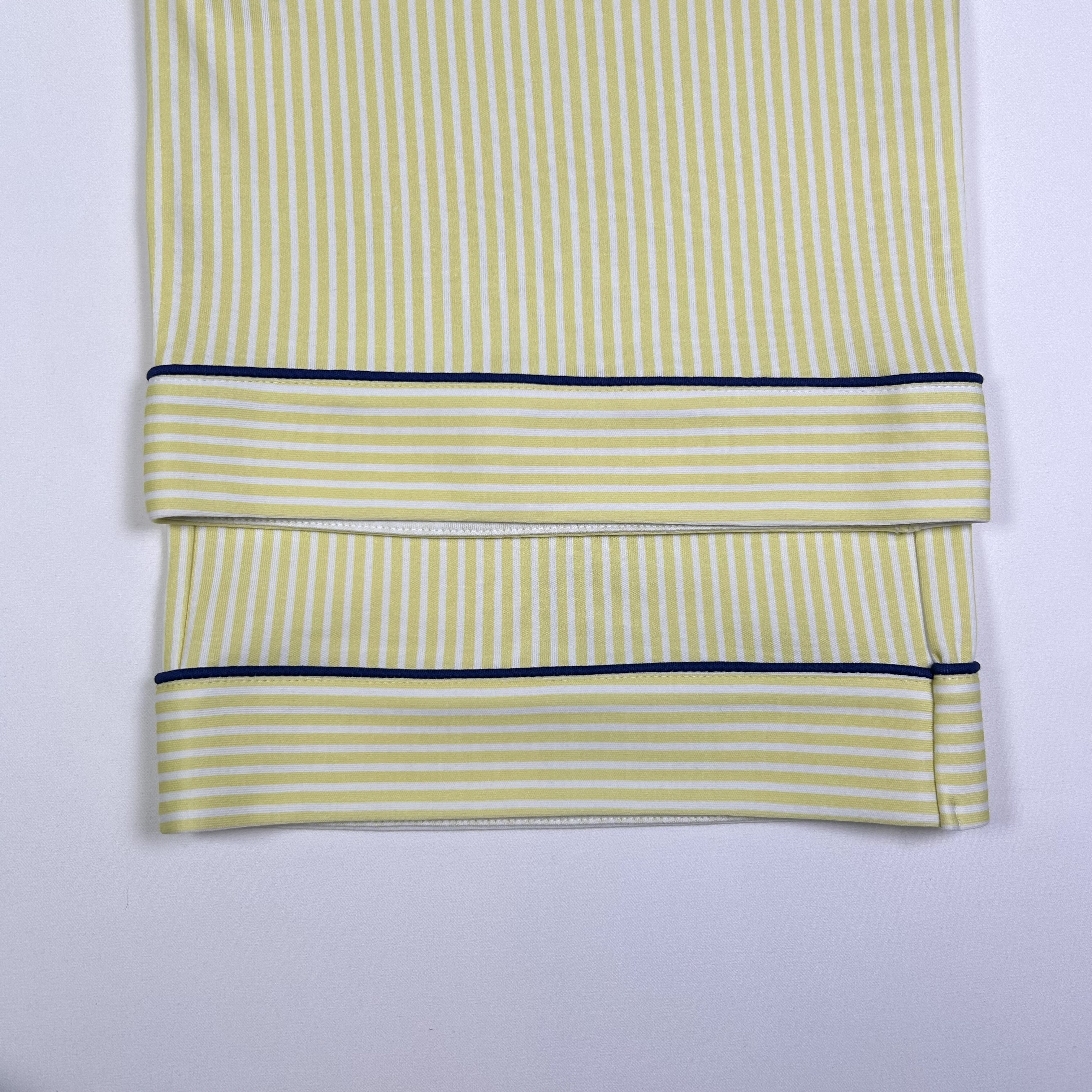 Yellow Striped Cotton Long Sleeve Pyjama Set