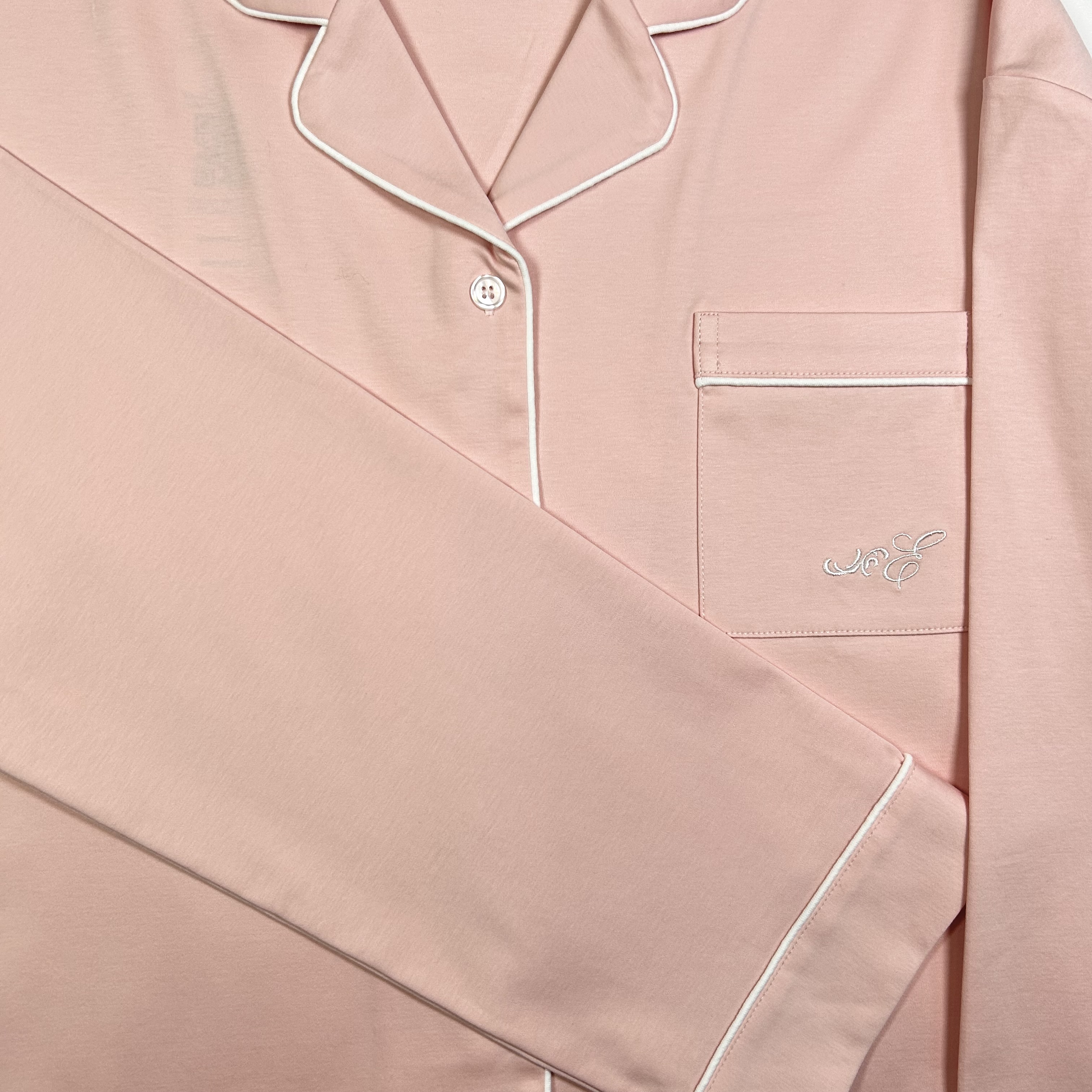 Pink Cotton Long Sleeve Pyjama Set