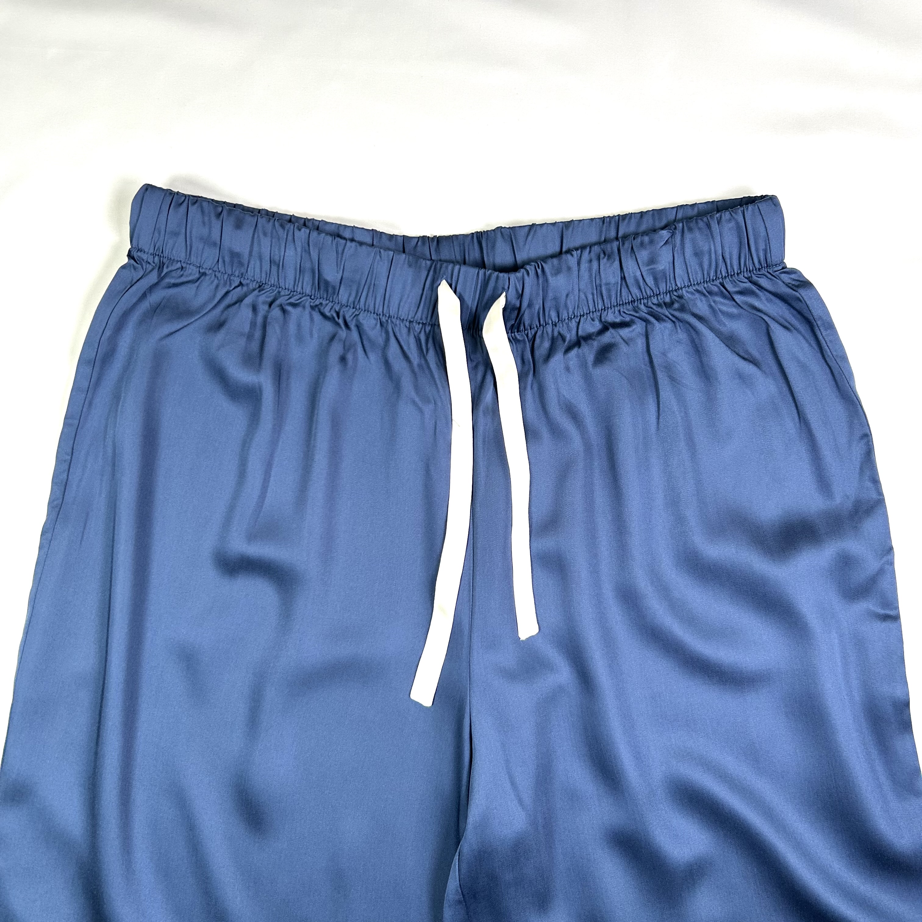 Blue Bamboo Sateen Long Sleeve Pyjama Set