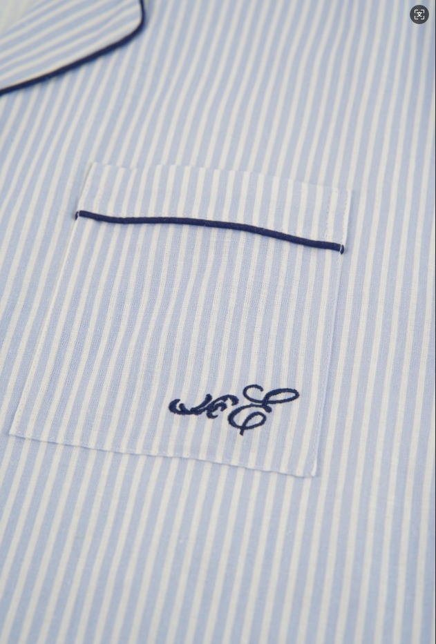 Blue Striped Bamboo Hemp Long Sleeve Pyjama Set