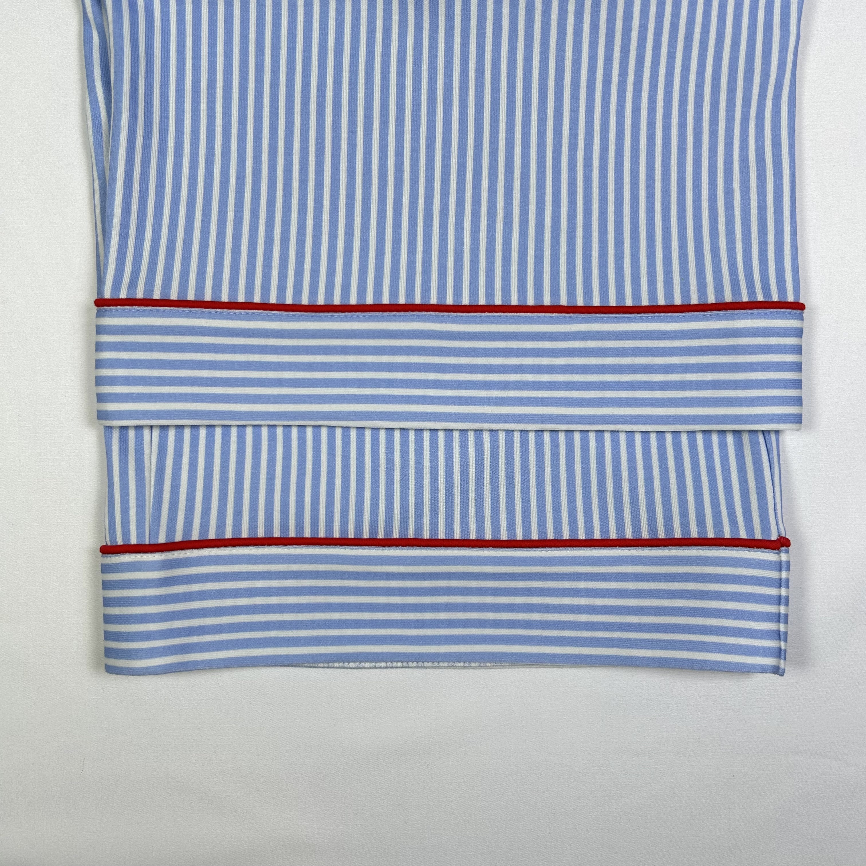 Blue Striped Cotton Long Sleeve Pyjama Set