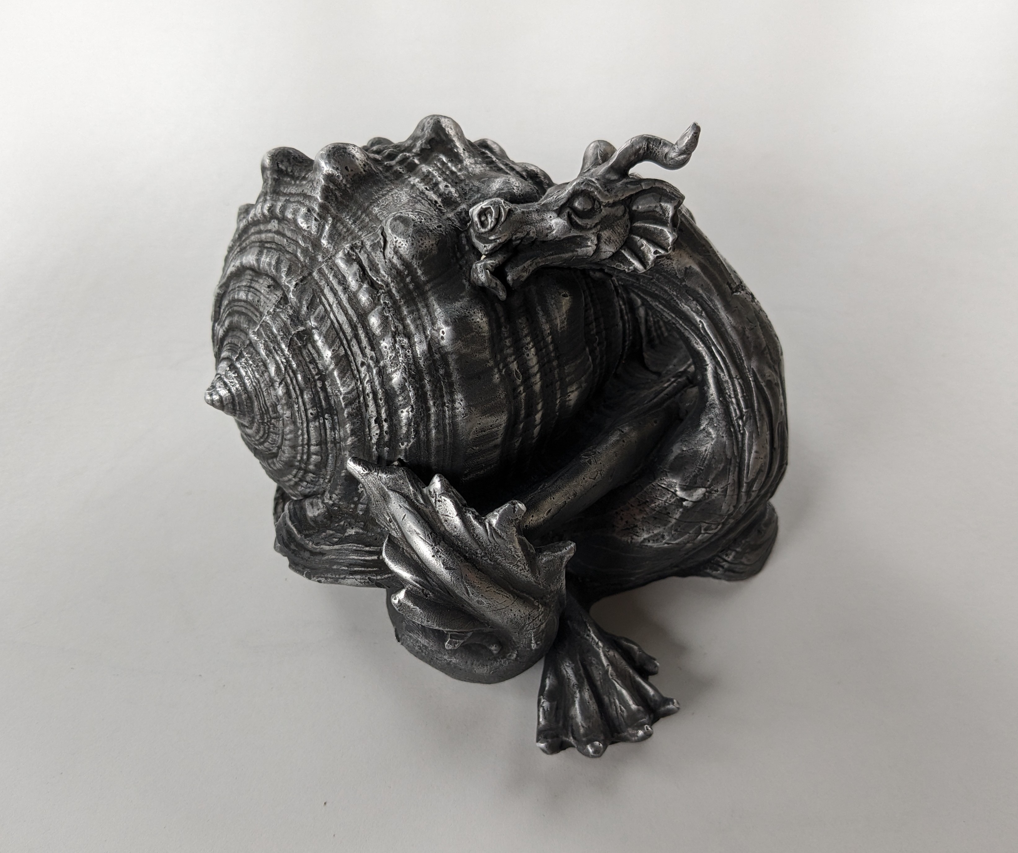 Licking A Tender Shell, Aluminum Statuette, 2023