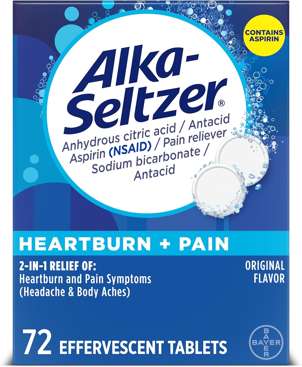 Alka-Seltzer Heartburn + Pain Relief Tablets