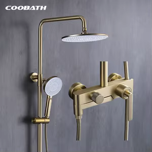 COOBATH Brushed Gold Shower Faucet Set