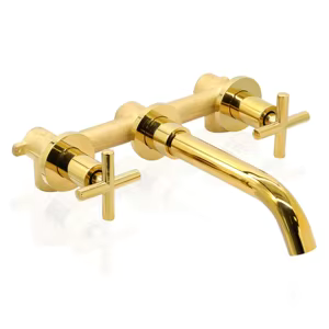 Gold Wall-Mounted Bathroom Faucet