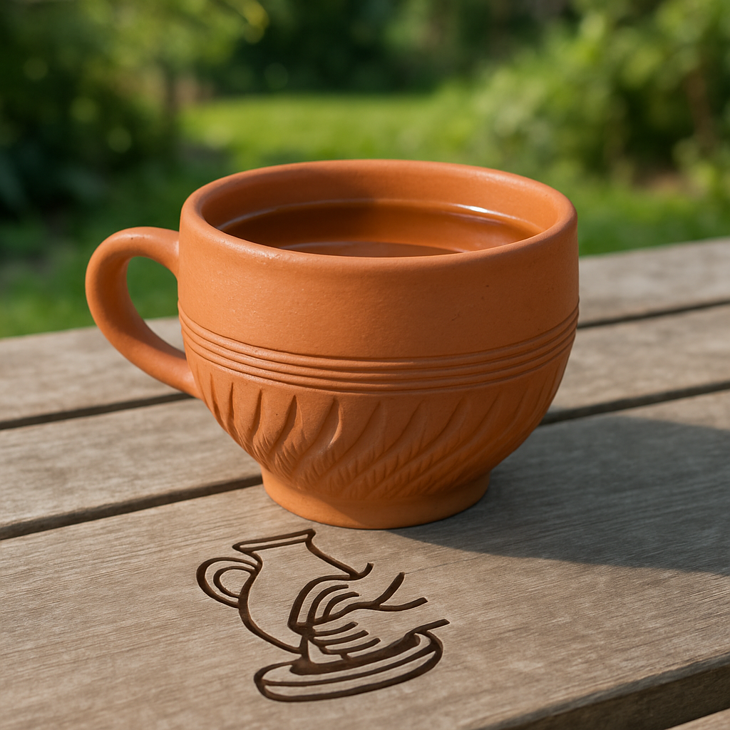 Krishak Bharti Handmade Flared Clay Mug – 350ml