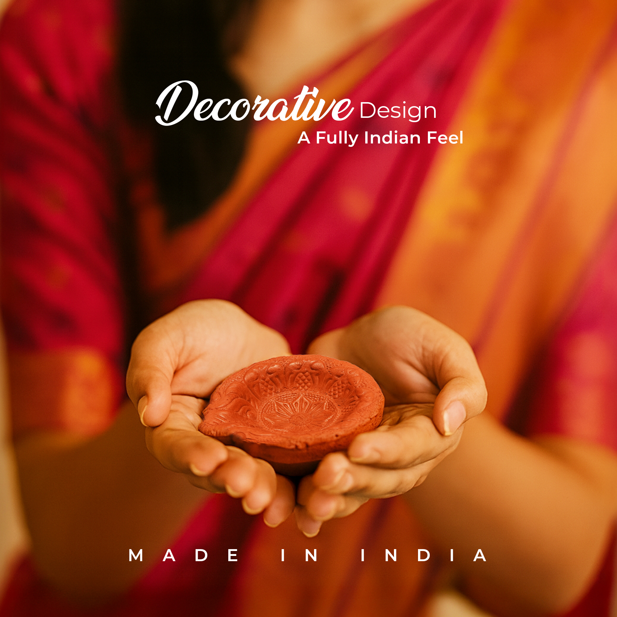 Krishak Bharti Leaf Design Clay Diya – Small