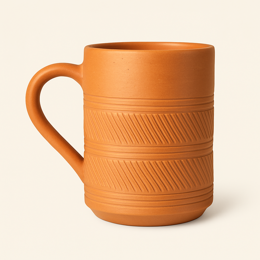 Krishak Bharti Barrel Style Clay Mug – 400ml