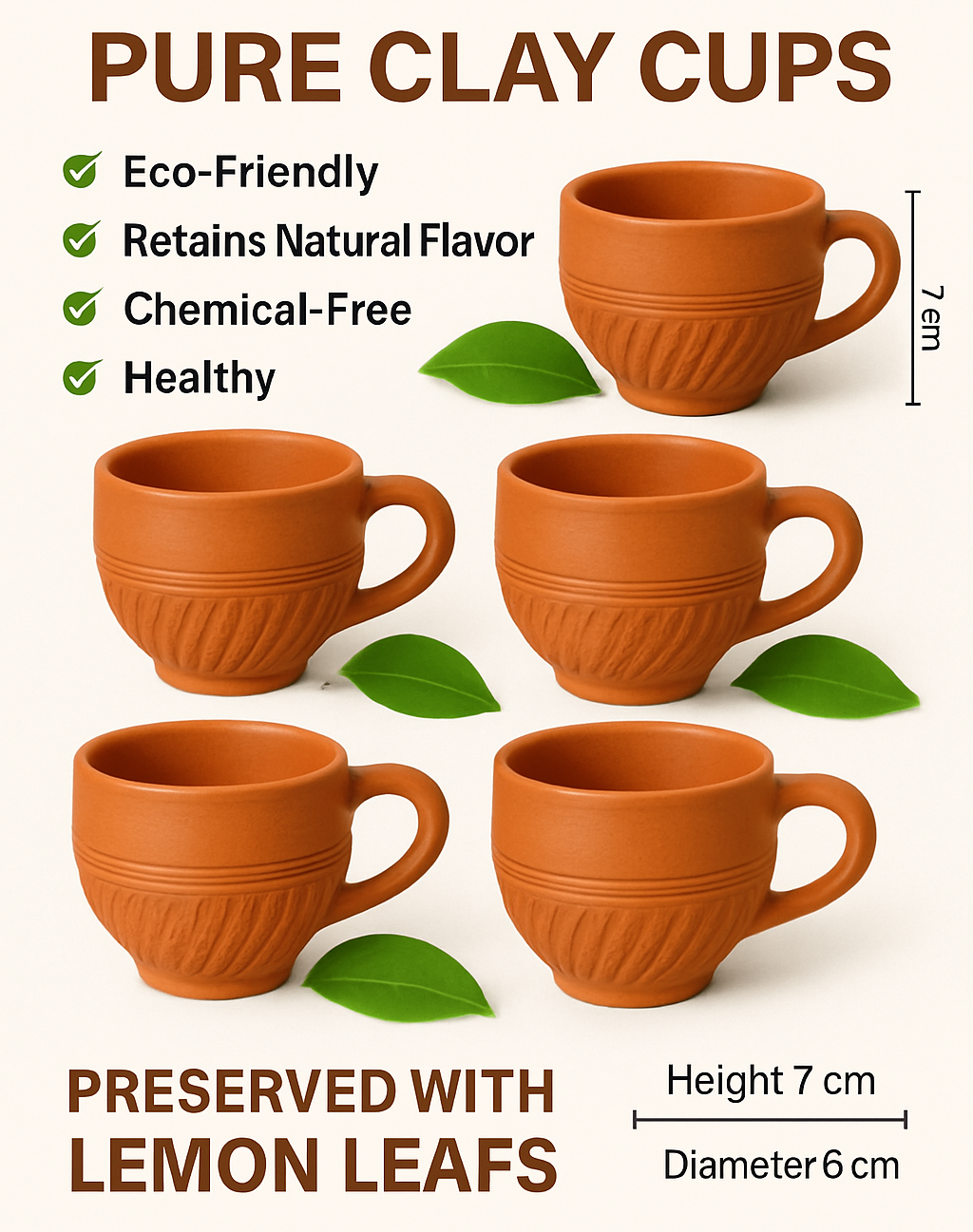 Krishak Bharti Handmade Flared Clay Mug – 350ml