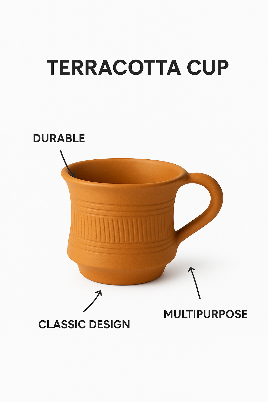 Krishak Bharti Classic Swirl Clay Mug – 350ml