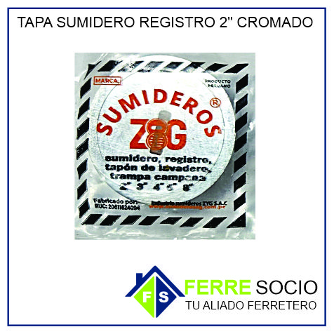 TAPA SUMIDERO REGISTRO 2 CROMADO