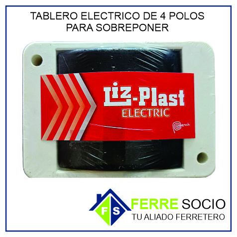 TABLERO ELECTRICO DE 4 POLOS SOBREPONER