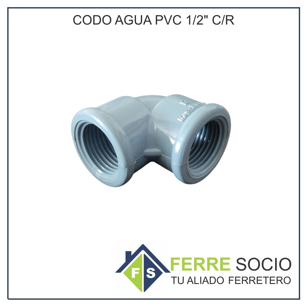 CODO AGUA PVC 1/2" C/R