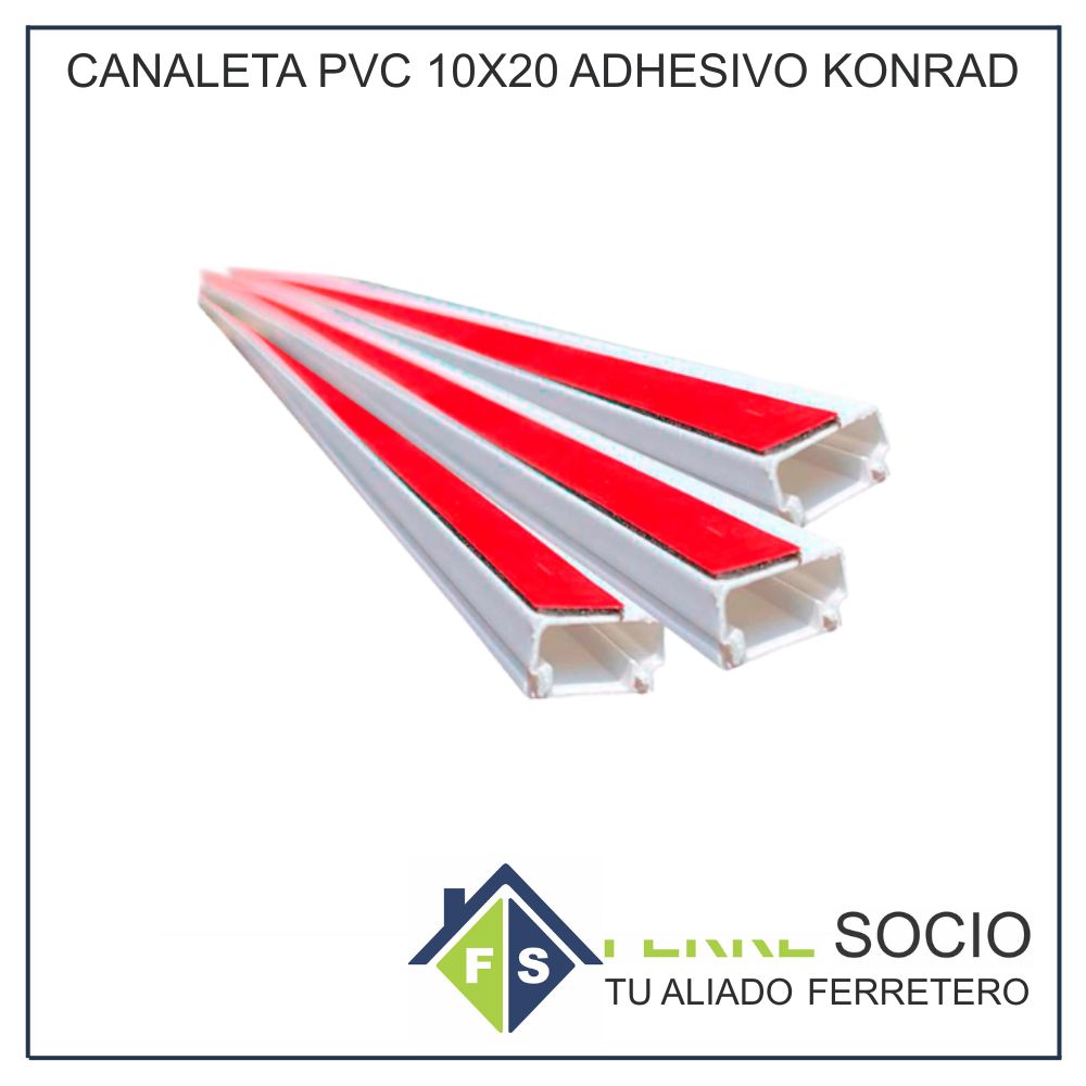 CANALETA PVC 10X20 ADHESIVO KONRAD